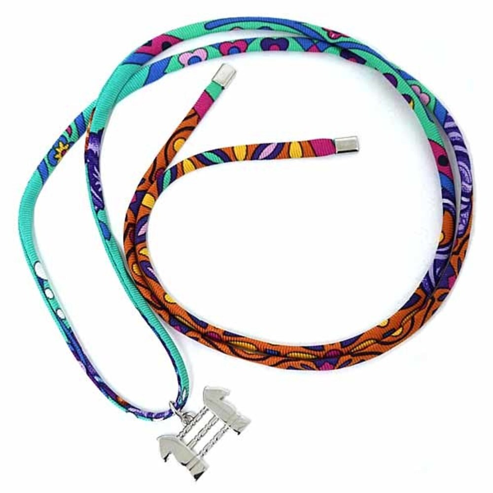 HERMES Green Silk Charm Bracelet
